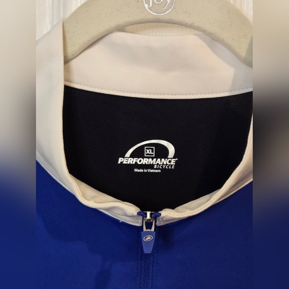 Blue and White Men's Cycling Jersey - Picture 2 of 6